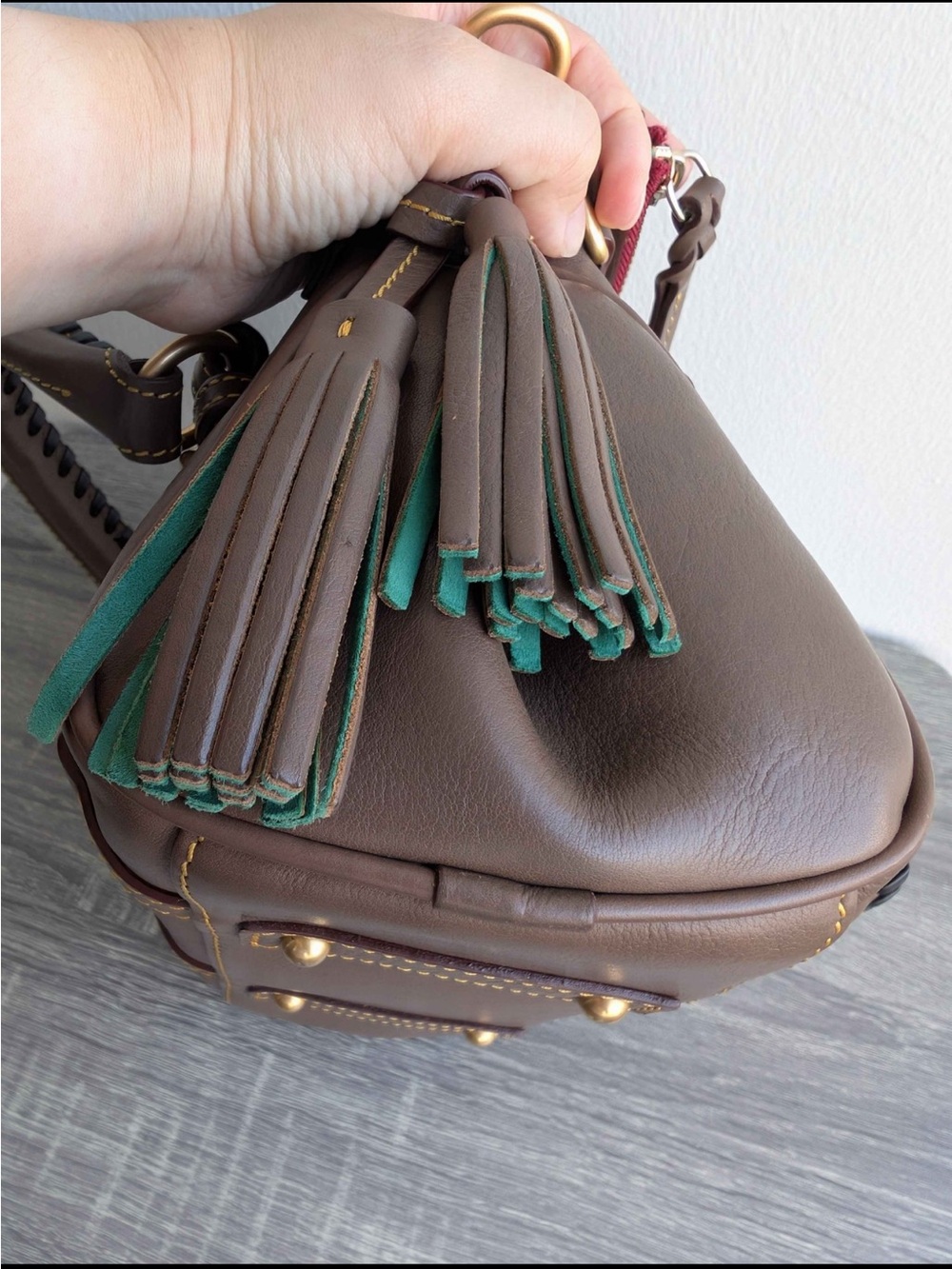Dooney and Bourke micro florentine satchel - color elephant - Picture 9 of 15